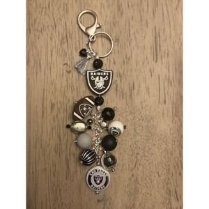 Las Vegas Raiders Beaded Keychain/Bag Charm